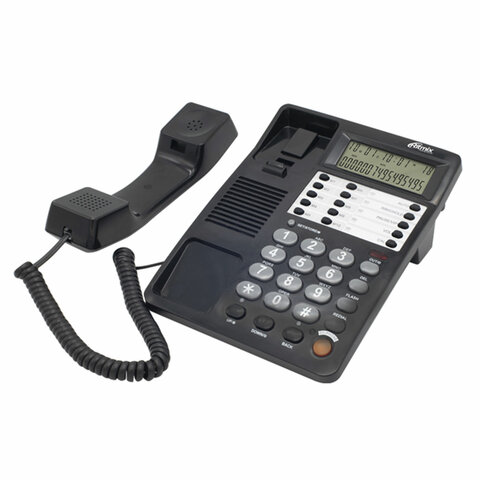 превью Телефон RITMIX RT-495 black, АОН, спикерфон, память 60 ном., тональный/импульсный режим, черный