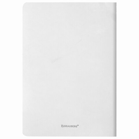 Тетрадь 60 л. в линию обложка кожзам SoftTouch, сшивка, B5 (179×250мм), БЕЛЫЙ, BRAUBERG RAINBOW