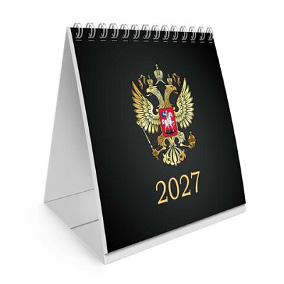 Календарь-домик настольный на гребне, 2027 г., BRAUBERG, 101×101 мм, «Символика РФ»