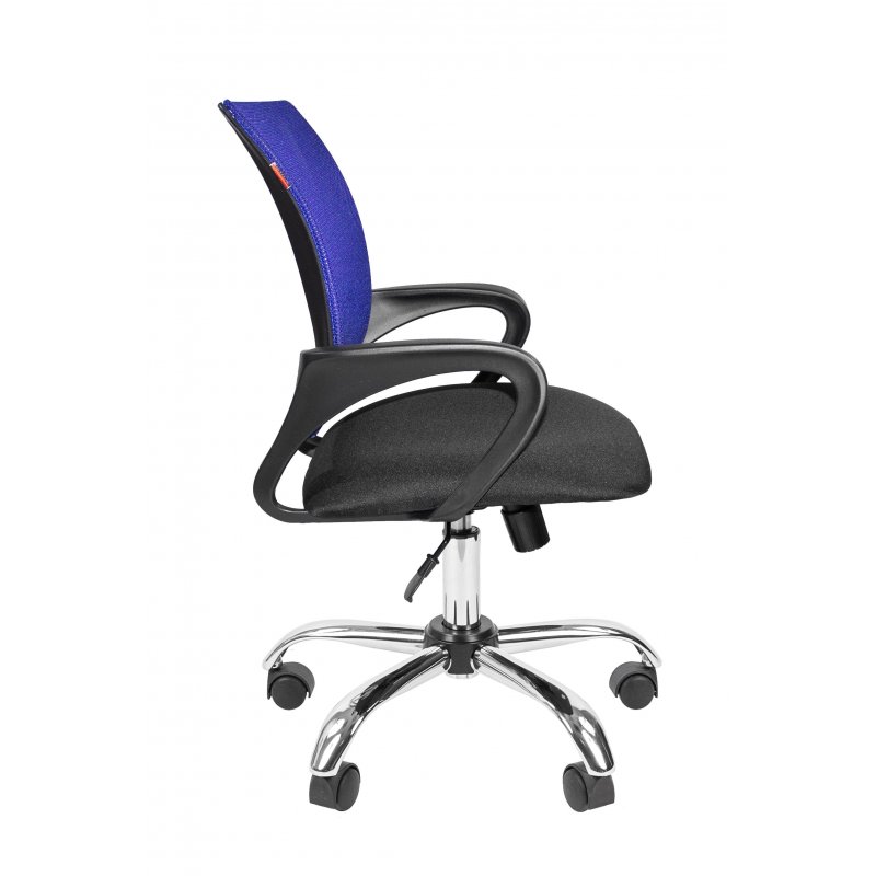 Кресло офисное Easy Chair 304 черное/синее (ткань/сетка/металл)