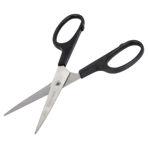 Ножницы BRAUBERG «Standard» 160 мм, классической формы, черные, 237095