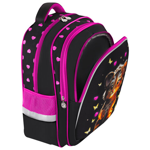 Рюкзак BRAUBERG KIDS MIND с пеналом в комплекте, 2 отделения, «Tiger Cub», 40×28х18 см