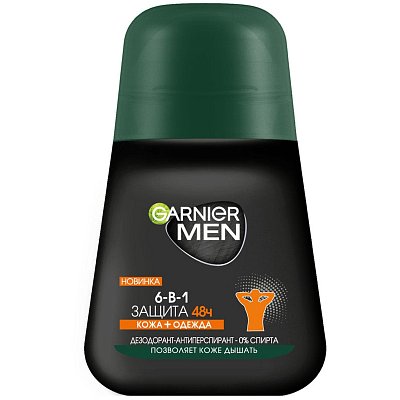 Дезодорант-антиперспирант Garnier ролик Men 6в1 защита 48ч, муж, 50мл