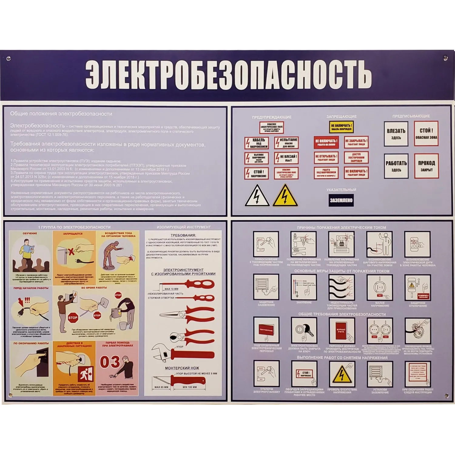 Информационный стенд-плакат Attache Электробезопасность (910х700 мм)