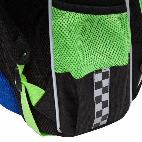 Ранец GRIZZLY анатомическая спинка, с мешком для обуви, для мальчиков, ROAD RACE, 33×25х13 см