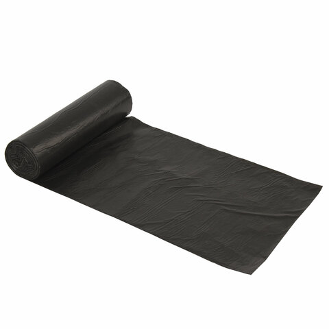 Мешки для мусора 120 л, черные, в рулоне 10 шт., ПНД, 17 мкм, 70×110 см (±5%), стандарт, ОФИСМАГ
