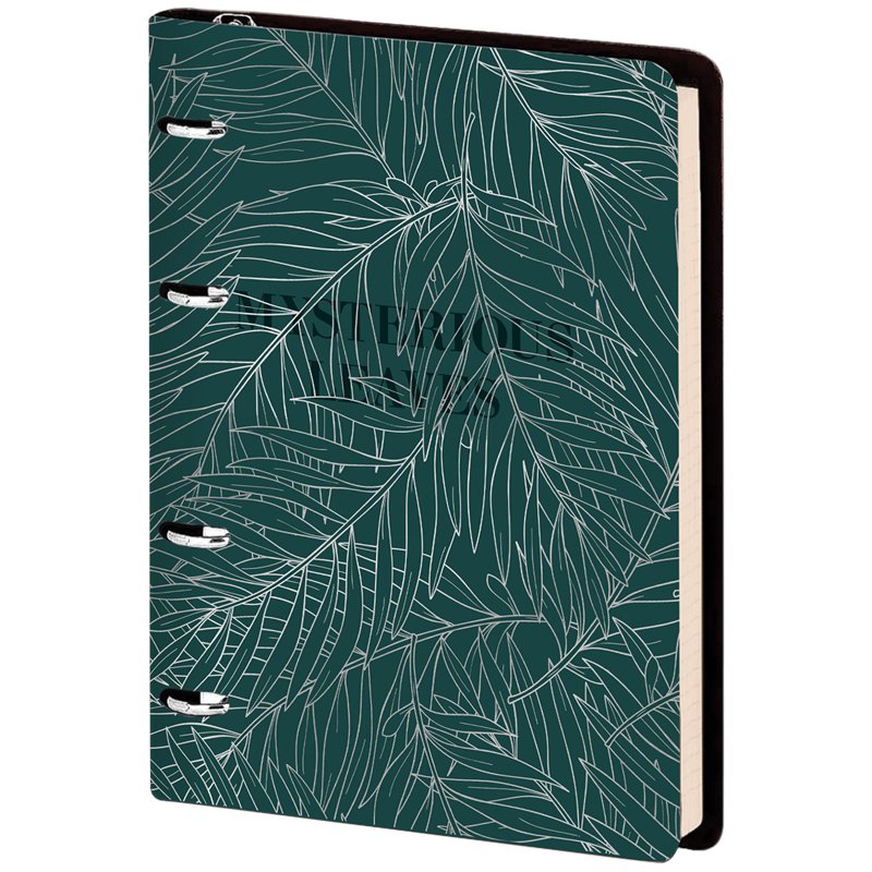 превью Тетрадь на кольцах А5, 80л. ЛАЙТ, кожзам, Greenwich Line «Vision. Pink leaves», тон. блок