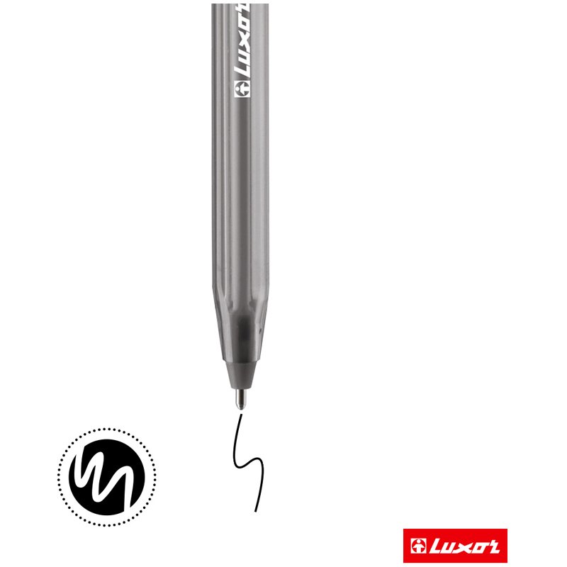 Ручка шариковая Luxor «InkGlide 100 Icy» черная, 0.7мм, трехгран. 