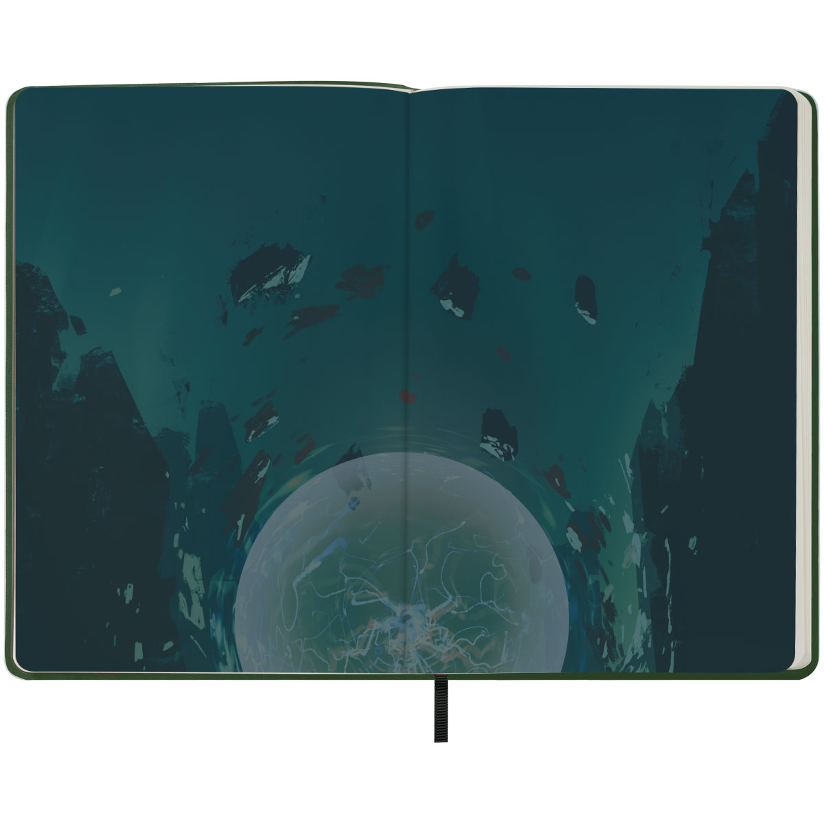 Записная книжка А5 80л. ЛАЙТ, кожзам, Greenwich Line «Future. Lightning ball», с резинкой, тиснение фольгой, блок в линию