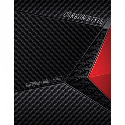 Тетрадь на кольцах А5 (175×220 мм), 160 л., матовая ламинация, клетка, HATBER, «CarbonStyle», T389935