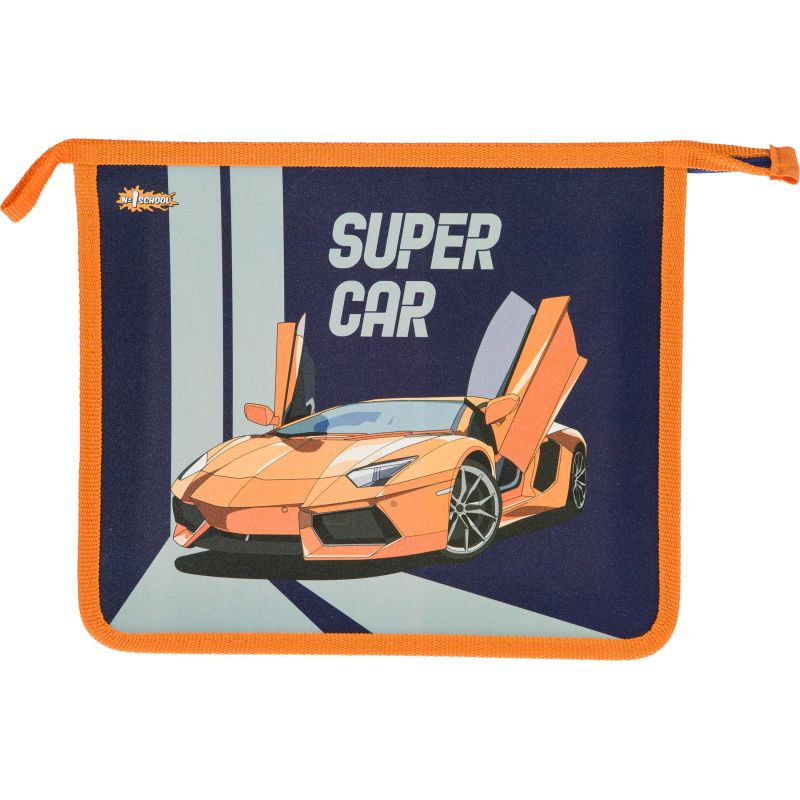 превью Папка для тетрадей №1School Super car, А5, молния, пластик, ПТ-713