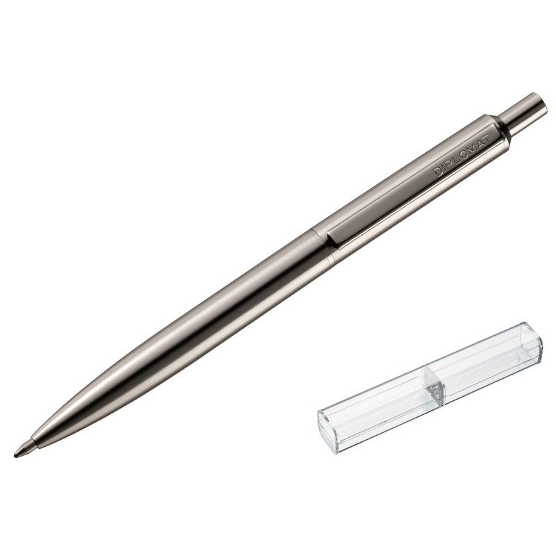 превью Ручка шариковая Diplomat Equipment stainless steel цвет чернил синий цвет корпуса серебристый (артикул производителя D10543213)