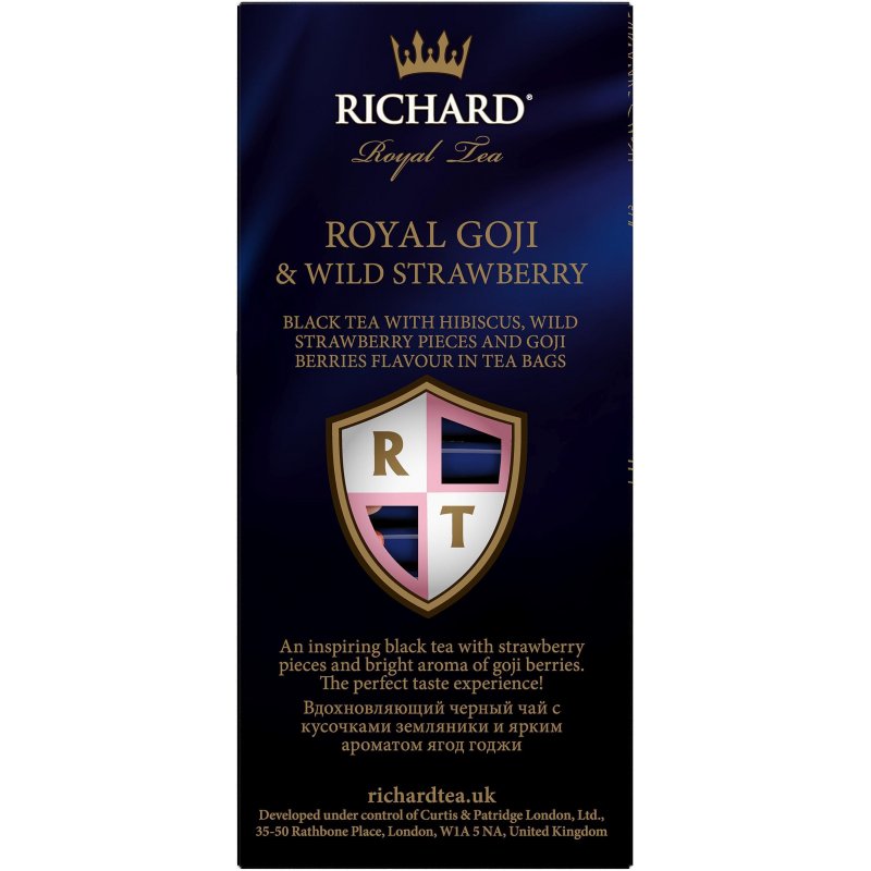 Чай Richard Royal Goji & Wild Strawberry черный с земляникой и ягодами годжи 25 пакетиков