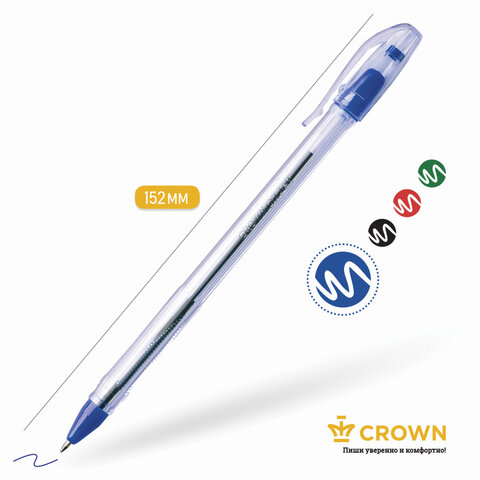 Ручка шариковая CROWN OJ-500 0,7мм. масл. основа. синий
