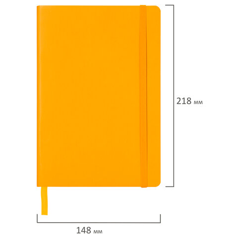 Блокнот А5 (148×218 мм), BRAUBERG «Metropolis Ultra», под кожу, резинка, 80 л., персиковый, 111022
