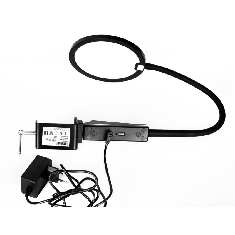 Светильник Camelion KD-837 C02, черный, LED, 7W, 230В, сенс. рег., USB 13885