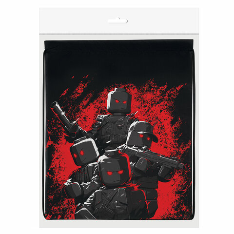 Мешок для обуви BRAUBERG KIDS, с петлей, 42×34 см, «Terrible fighters»