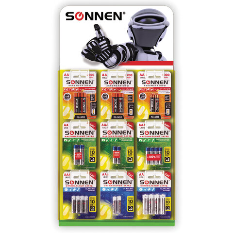 Дисплей для размещения товара настольный SONNEN, 65×35x21 см, 9 крючков, металл