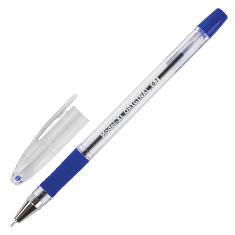 Ручка шариковая масляная с грипом BRAUBERG «Model-XL» ORIGINAL, СИНЯЯ, узел 0.7 мм, линия письма 0.35 мм, 143242