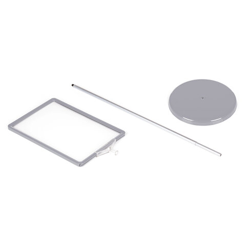 Стойка-инфодержатель напольная (ценникодержатель), 210×300 мм, А4, сталь, СЕРАЯ, BRAUBERG