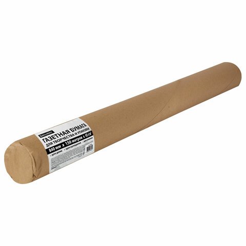 Бумага для творчества и упаковки, газетная, рулон 840 мм х 150 м, 45 г/м2, BRAUBERG