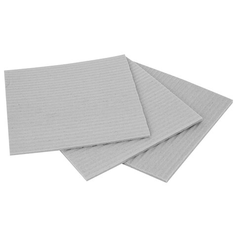 Салфетки губчатые для уборки кухни 15×15 см, ЦЕЛЛЮЛОЗНЫЕ, КОМПЛЕКТ 3 шт., серые, LAIMA
