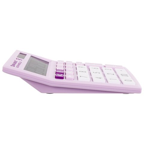 Калькулятор настольный BRAUBERG ULTRA PASTEL-12-PR (192×143 мм), 12 разрядов, двойное питание, СИРЕНЕВЫЙ