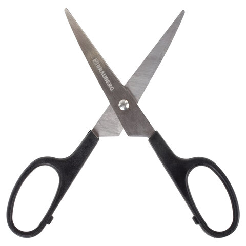 Ножницы BRAUBERG «Standard» 160 мм, классической формы, черные, 237095