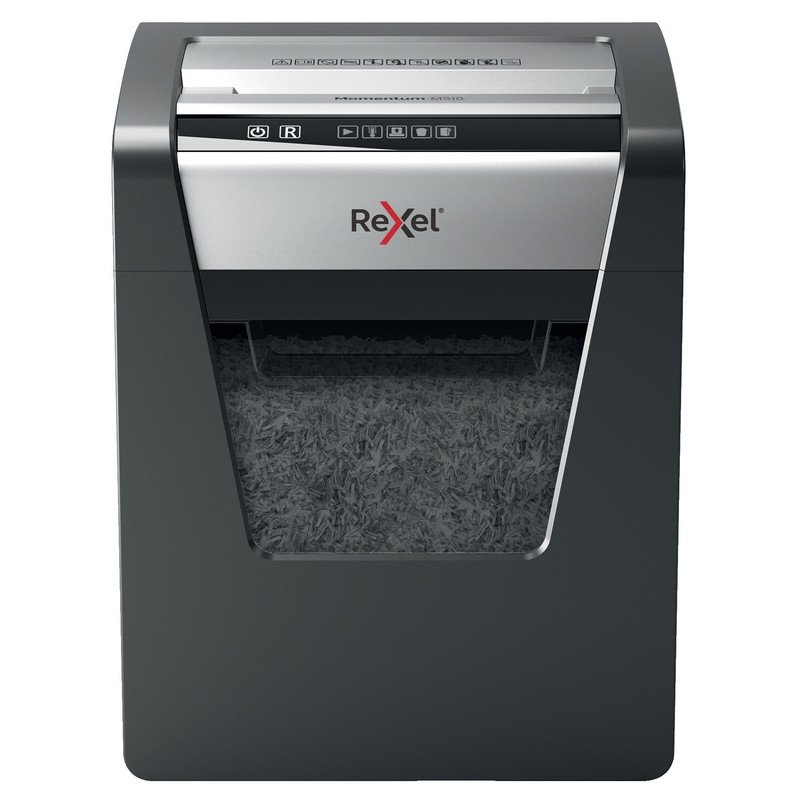 Уничтожитель (шредер) Rexel Momentum M510, 1-3 человек, 5 уровень секретности, фрагменты 2×15 мм, 10 листов, 23 л