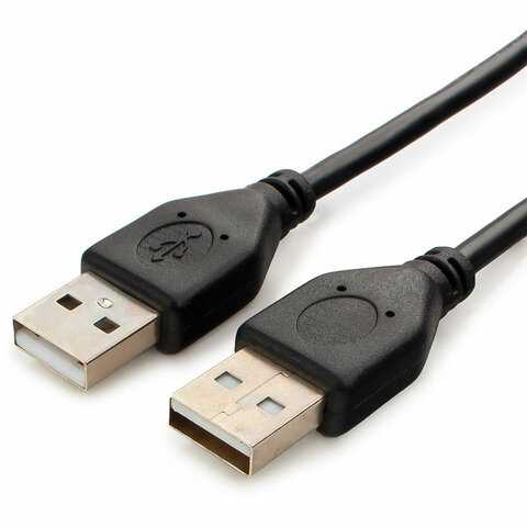 Кабель USB 2.0 AM-AM, 1.8 м, CABLEXPERT, двойной экран, медь, Pro, черный, пакет