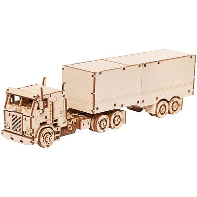 Конструктор деревянный ТРИ СОВЫ «Тягач с фургоном», 26×5×7.5м, 195 деталей, картонная коробка