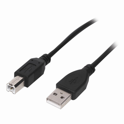 Кабель USB 2.0 AM-BM, 1.5 м, SONNEN Premium, медь, для периферии, экранированный, черный