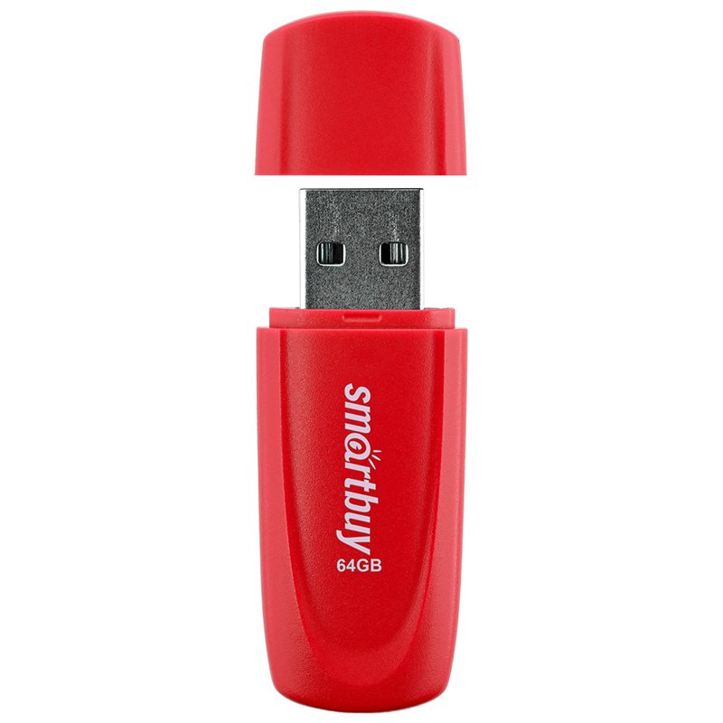 Память Smart Buy «Scout» 64GB, USB 2.0 Flash Drive, красный