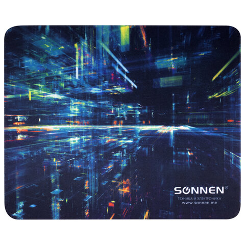 Коврик для мыши SONNEN «SINGULARITY», резина + ткань, 220×180х3 мм