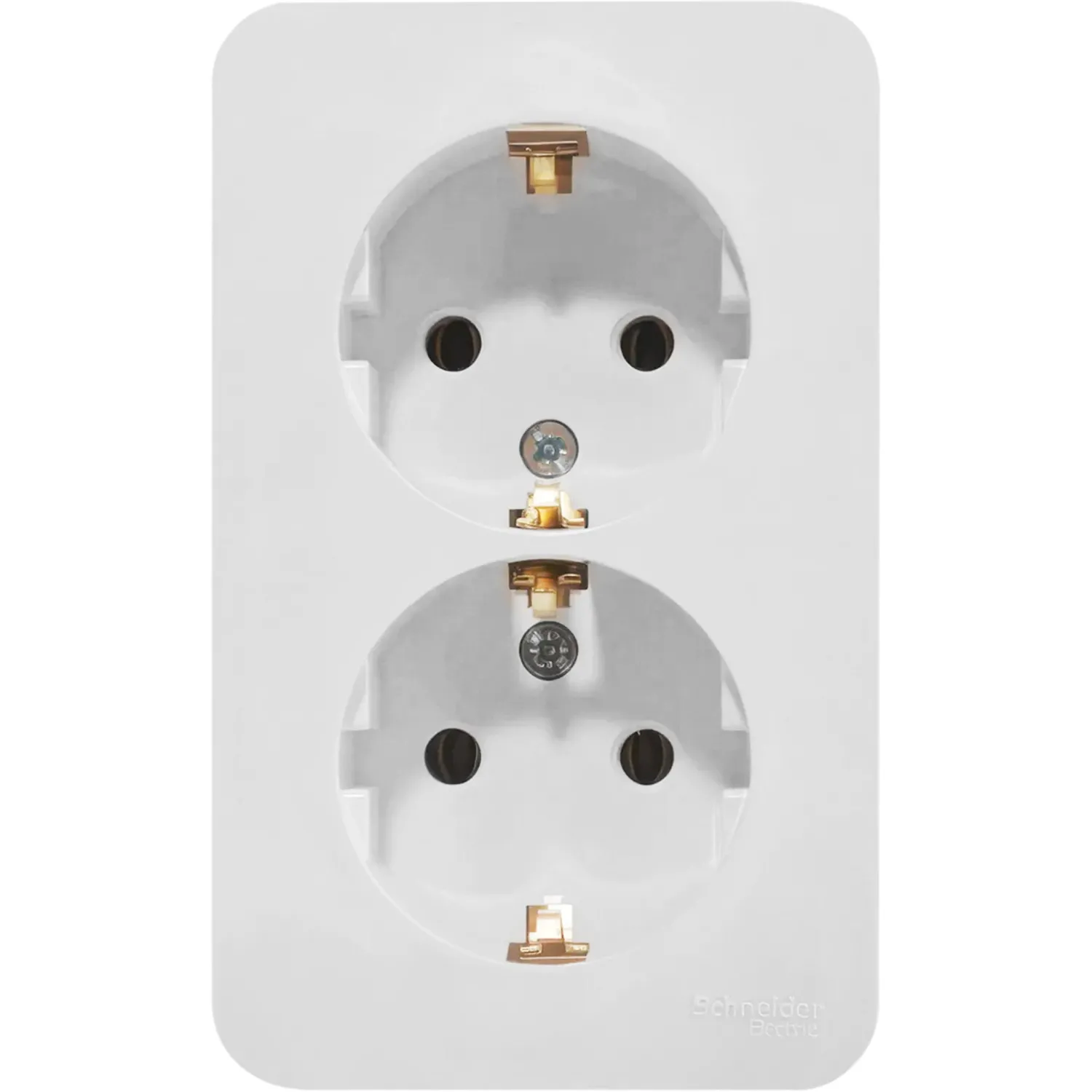 Розетка накладная двойная Schneider Electric BLNRA010211 Blanca с заземлением 16 А IP20 белая