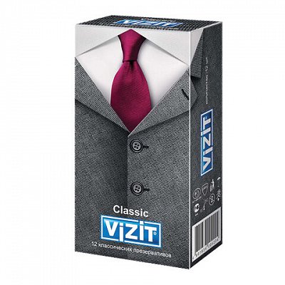 Презервативы латексные VIZIT Classic, комплект 12 шт., классические