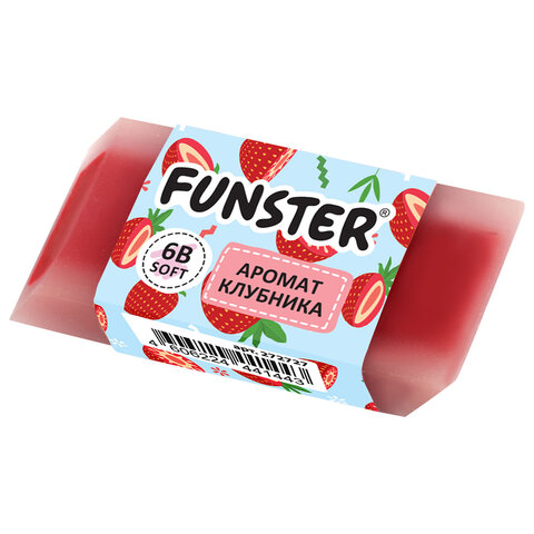 Ластик ароматизированный FUNSTER (ФАНСТЕР) «SWEET», 54×23х10 мм, скошенный, картонный держатель, экологичный ПВХ, ассорти