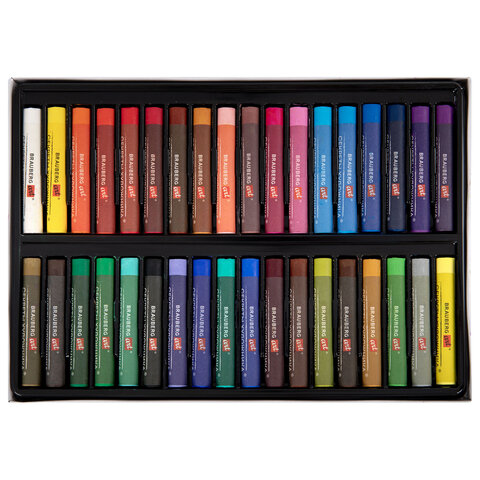 Пастель масляная BRAUBERG ART «Секреты художника», УТОЛЩЕННАЯ, 36 цветов, круглое сечение, 182001