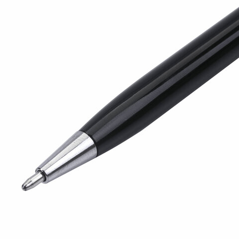 Ручка бизнес-класса шариковая BRAUBERG «Delicate Black», корпус черный, узел 1 мм, линия письма 0.7 мм, синяя