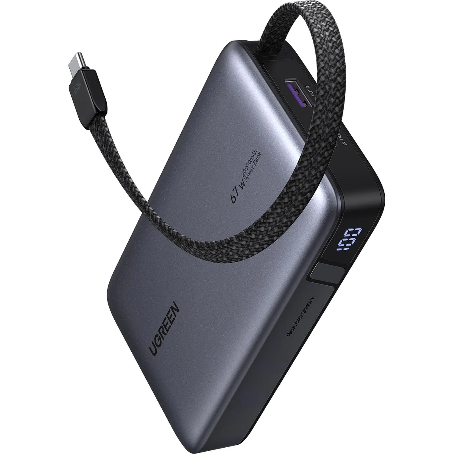 Внешний аккумулятор (power bank) Ugreen PB550 20000 мАч 67W серый (85166B)