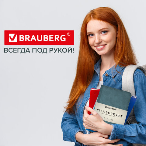 Ежедневник недатированный А5 138×213 мм BRAUBERG «Status», под кожу, 160 л., серо-голубой