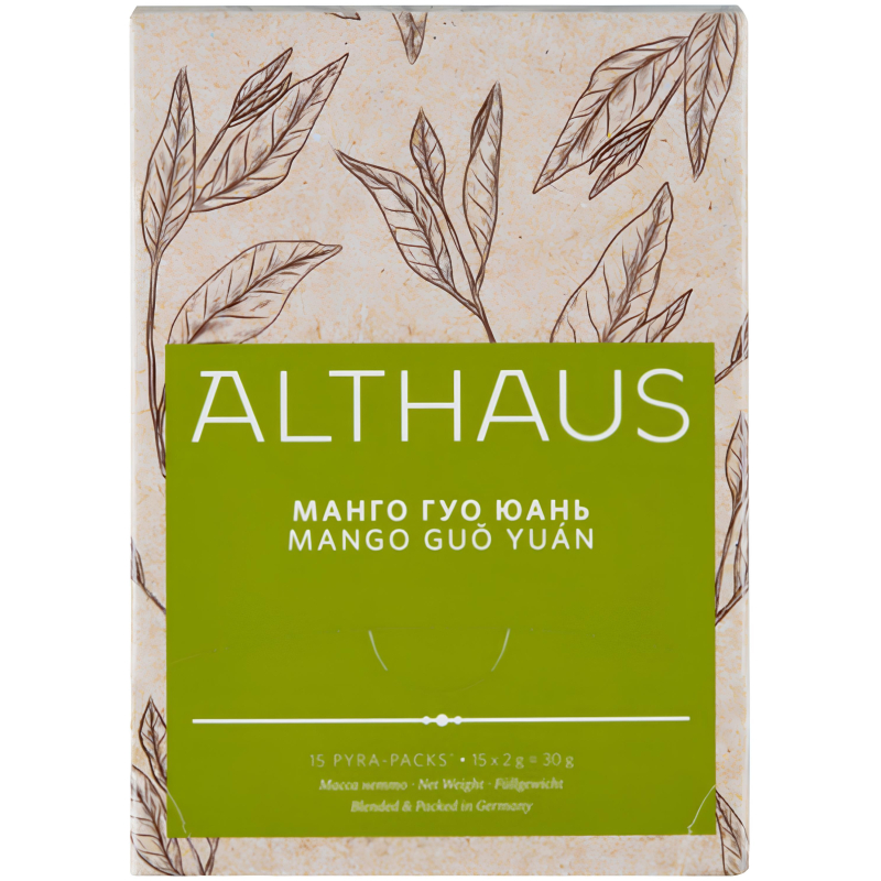Чай Althaus BIO Mango Guo Yuan зеленый в пирамидках 15 x 2 г