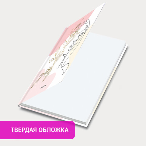 Ежедневник недатированный с резинкой А5 145×203 мм, BRAUBERG, твердый, фольга, 128 л., «Figure»