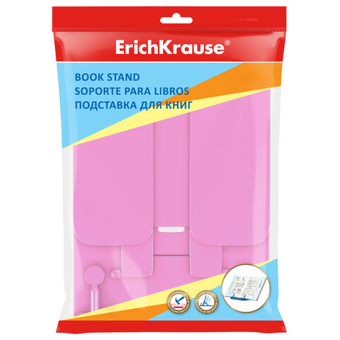 Подставка для книг и учебников ERICH KRAUSE «Pastel», пластиковая, розовая