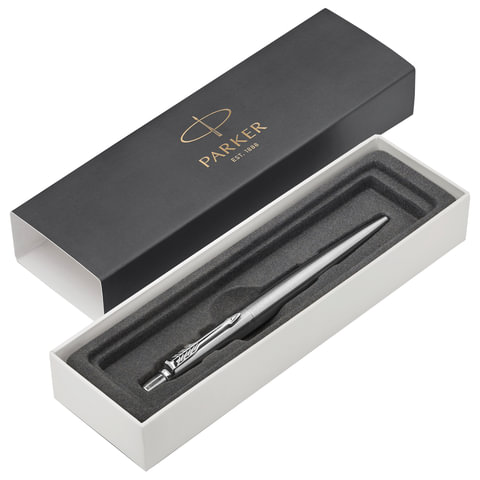 Ручка шариковая Parker Jotter синяя серебристый корпус (артикул производителя 1953170)