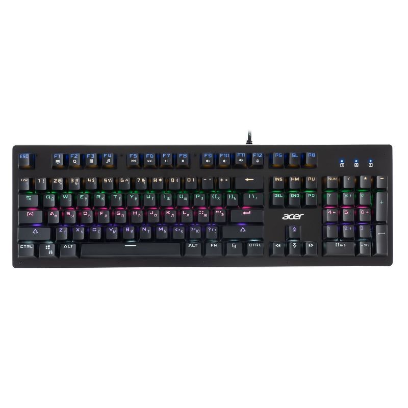 Клавиатура Acer OKW127 механическая черный USB for gamer LED (ZL. KBDEE.00H)