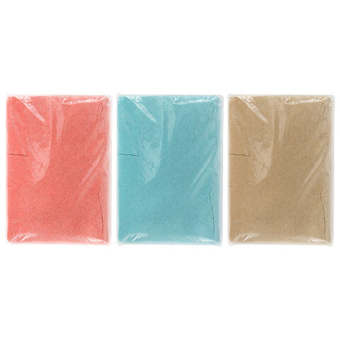 Песок для лепки кинетический, 3 цвета, 3 кг, коробка-песочница, BRAUBERG KIDS