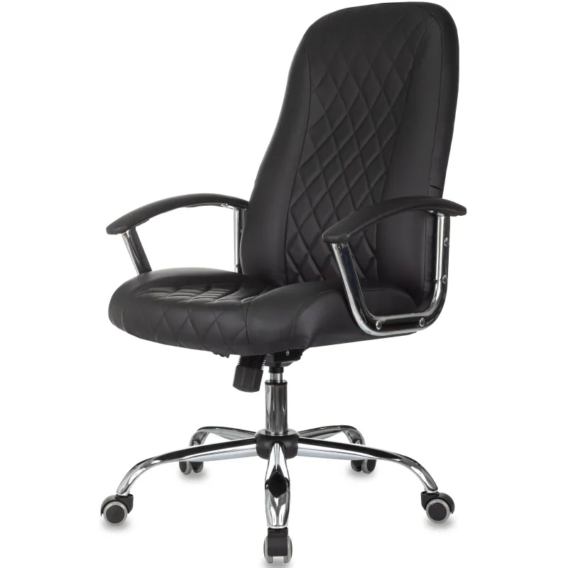 превью Кресло для руководителя Комус Мебель (Easy Chair) 658 чёрное (экокожа, металл)
