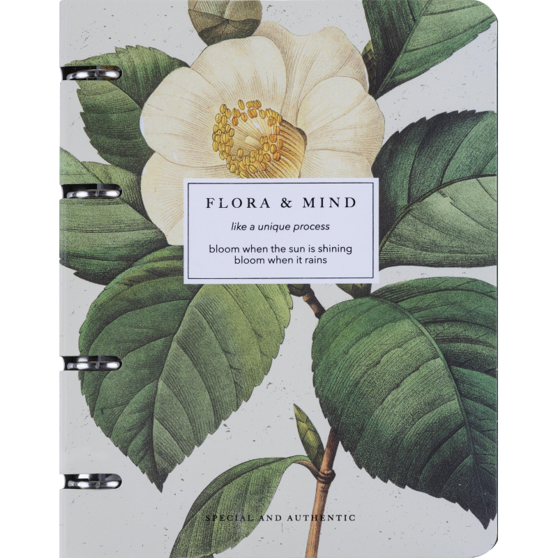 превью Тетрадь общая, BS, А5, 120л., клетка, кольца, Flora, камелия N4758