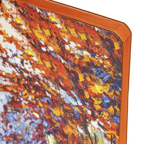 Блокнот А5 (143×210 мм), BRAUBERG VISTA «Aqua Autumn», под кожу, гибкий, 80 л. 